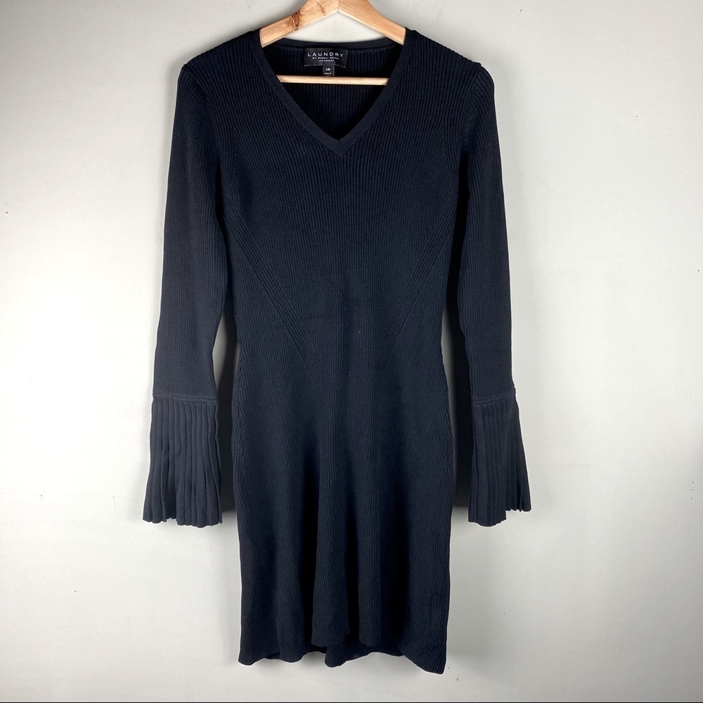 Laundry By Shelli Segal‎ Pleated V-Neck Stretchy Fitted Mini Slip Dress Large